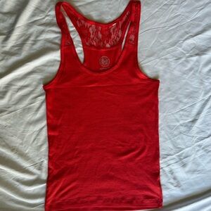 Y2K Coral Lace Tank Top
